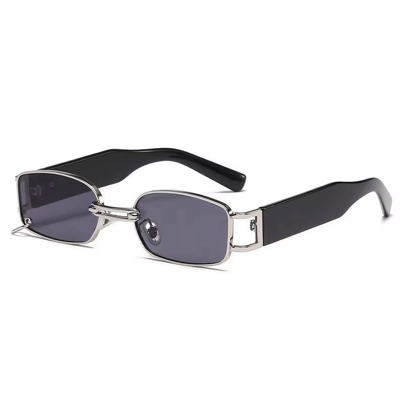 Fashion Punk Square Sunglasses Women Luxury Brand Small Frame Sun Glasses Female Rectangle Metal Mirror Oculos De Sol Feminino